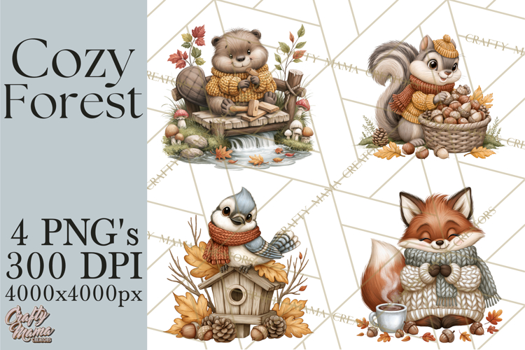 Sweater Weather Woodland Animals PNG
