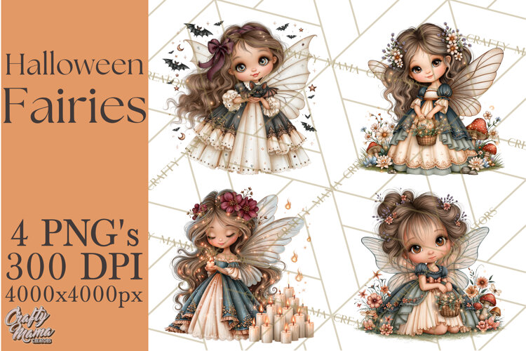 Midnight Halloween Fairy World PNG, Fall Fairies