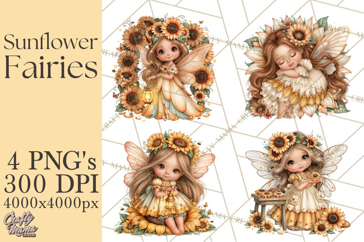 Sunflower Fairy World PNG, Fall Fairies example image 1