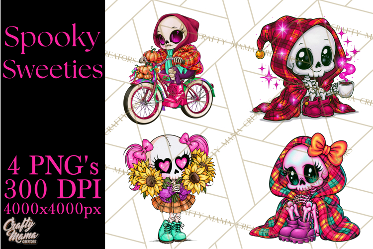 Cute Halloween Skeleton Clipart PNG, Creepy Cute Fall Decor