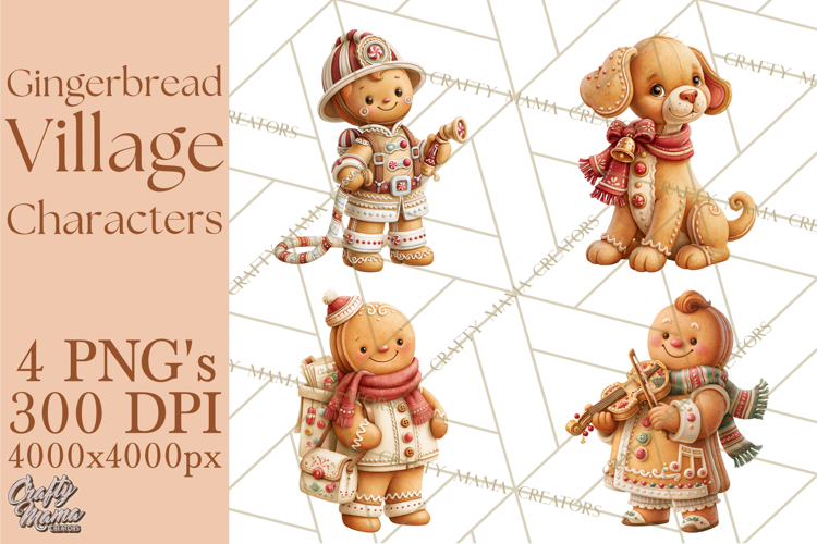Gingerbread Village Characters PNG Clipart
