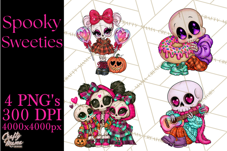 Cute Halloween Skeleton Clipart PNG, Creepy Cute Fall Decor