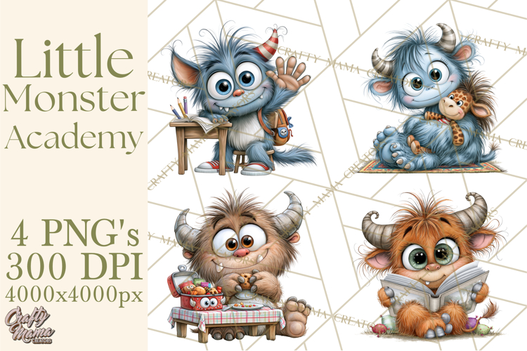 Little Monster Academy Clip Art PNG