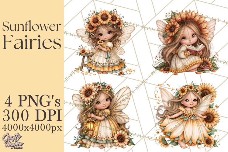 Sunflower Fairy World PNG, Fall Fairies example image 1