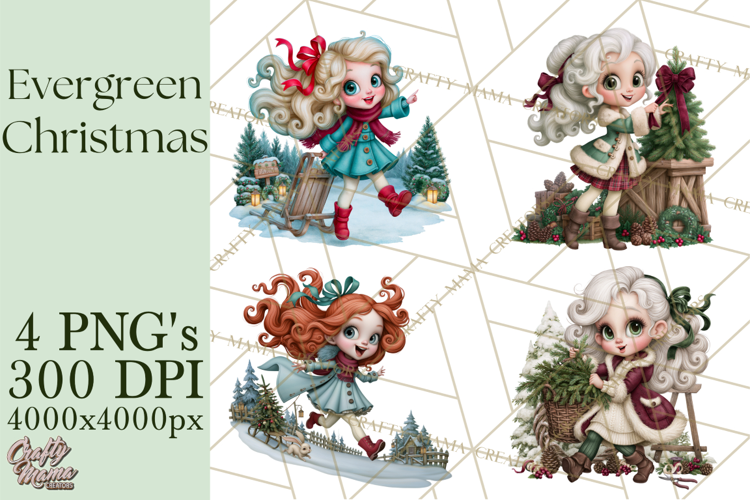 Christmas Tree Farm PNG Clipart, Santa & Elf Characters