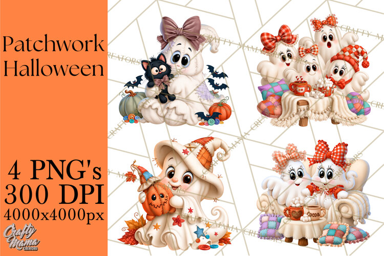 Patchwork Halloween Clipart PNG example image 1