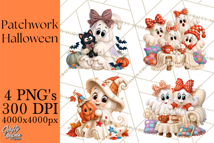 Patchwork Halloween Clipart PNG