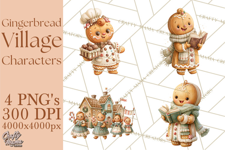 Gingerbread Village Characters PNG Clipart example image 1