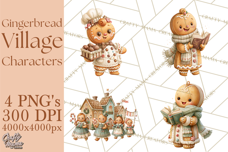Gingerbread Village Characters PNG Clipart