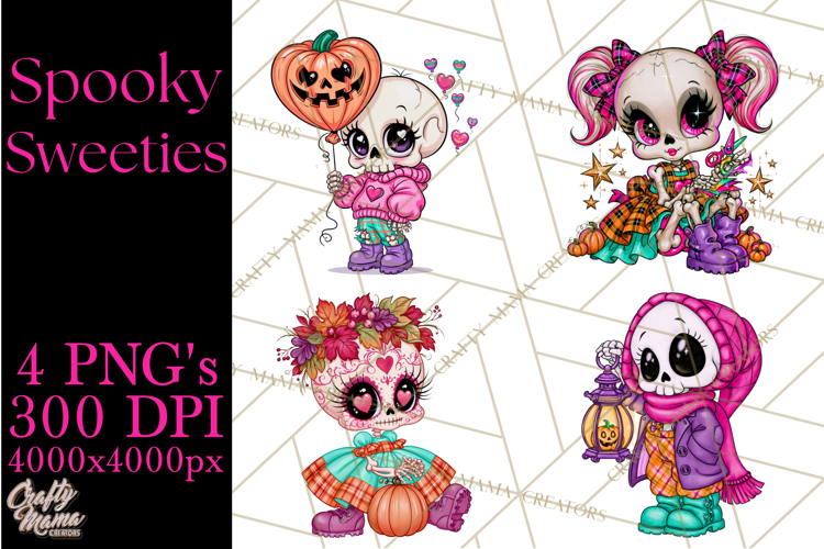 Cute Halloween Skeleton Clipart PNG, Creepy Cute Fall Decor