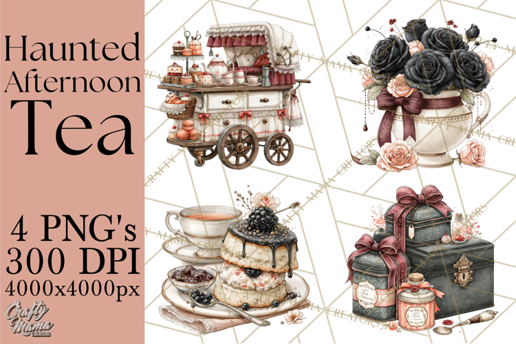 Haunted Afternoon Tea PNG Clipart, Gothic Tea Party