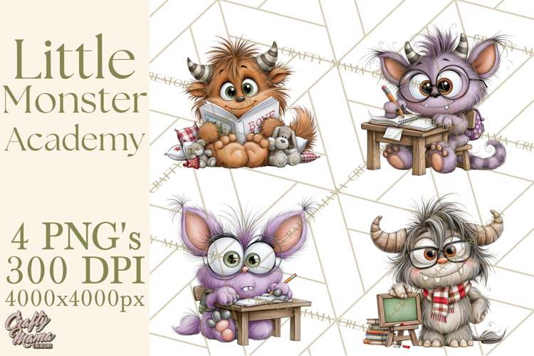 Little Monster Academy Clip Art PNG