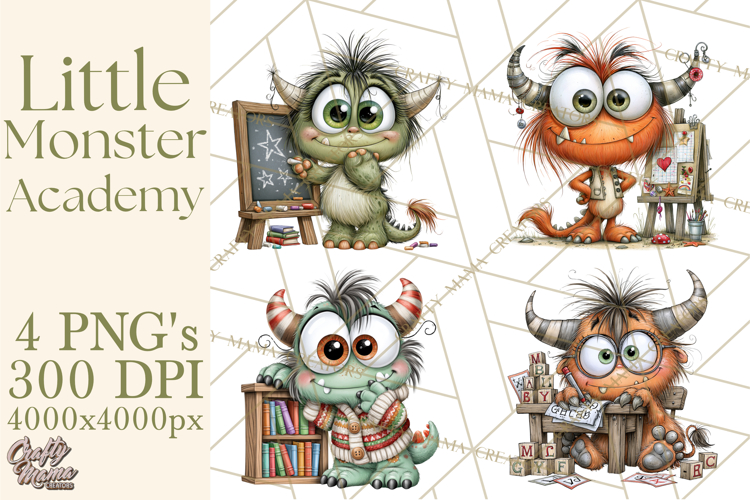 Little Monster Academy Clip Art PNG