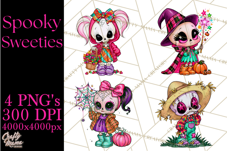 Cute Halloween Skeleton Clipart PNG, Creepy Cute Fall Decor