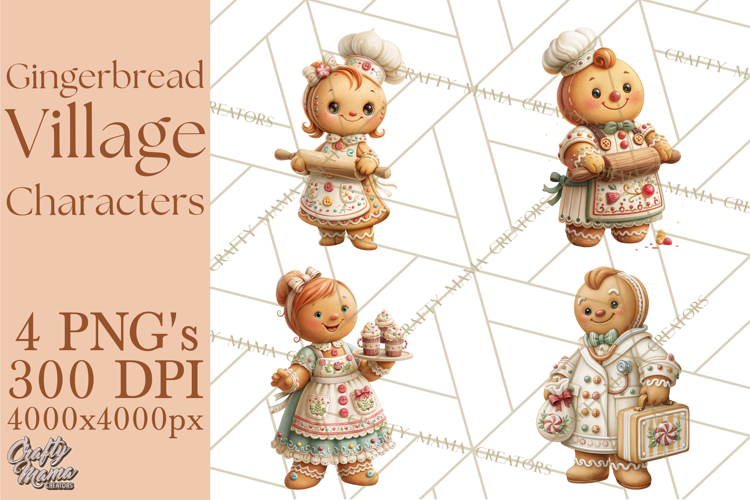 Gingerbread Village Characters PNG Clipart