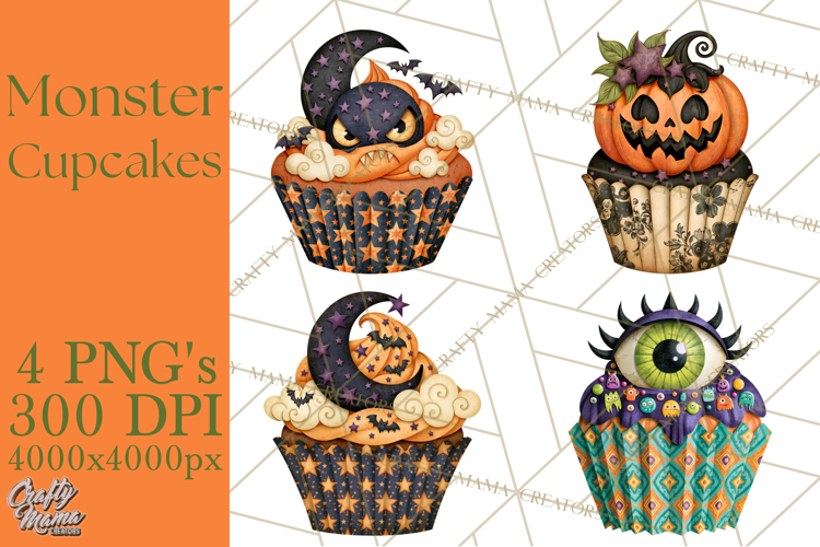 Halloween Monster Cupcake Clipart Png, Halloween Sweets