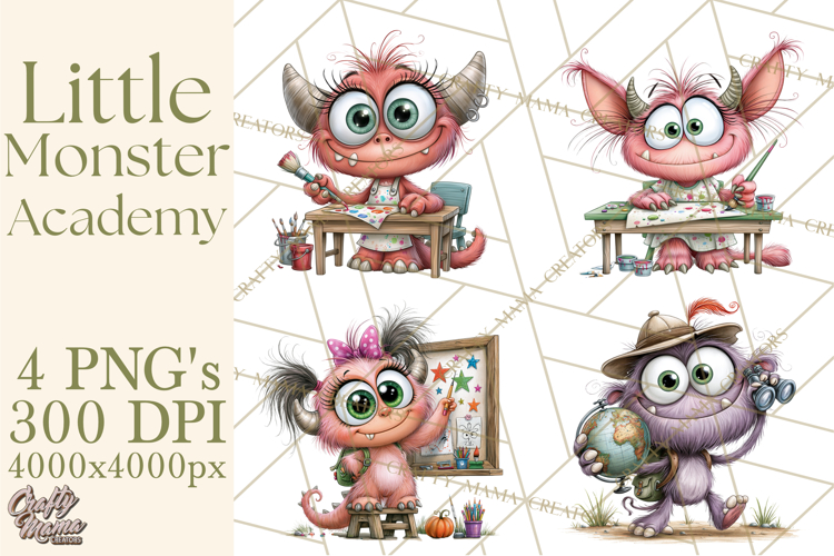 Little Monster Academy Clip Art PNG
