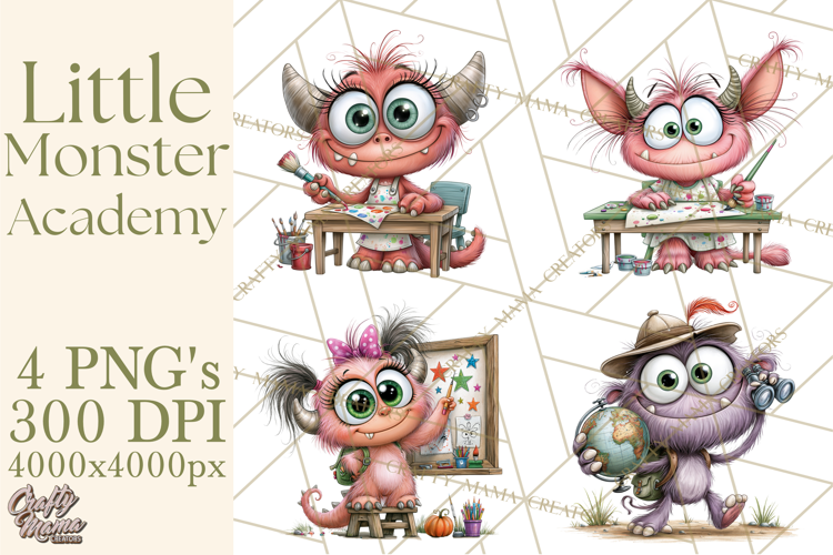 Little Monster Academy Clip Art PNG