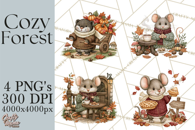 Sweater Weather Woodland Animals PNG example image 1
