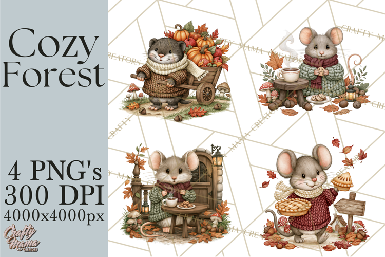 Sweater Weather Woodland Animals PNG