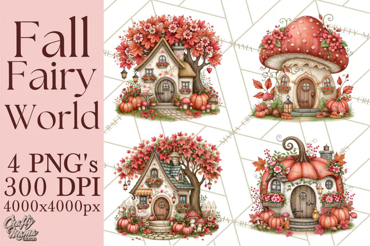 Enchanted Autumn Fairy World PNG, Fall Fairies