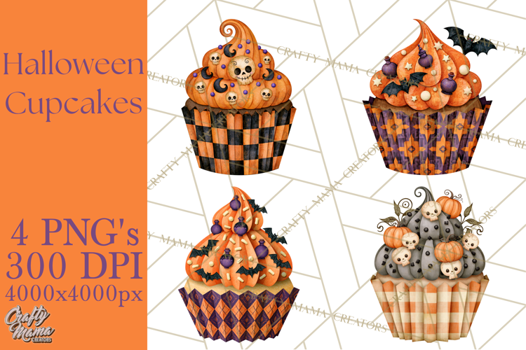 Halloween Cupcake Clipart PNG, Halloween Sweet Treats