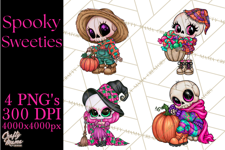 Cute Halloween Skeleton Clipart PNG, Creepy Cute Fall Decor