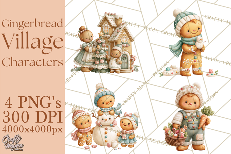 Gingerbread Village Characters PNG Clipart