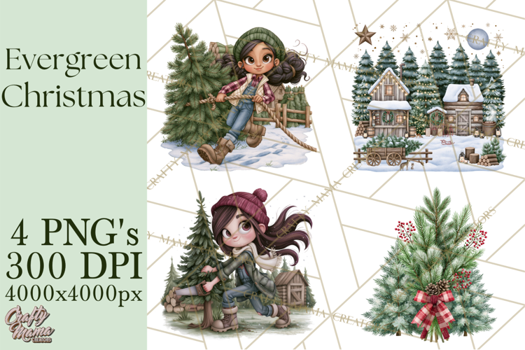 Christmas Tree Farm PNG Clipart, Santa & Elf Characters