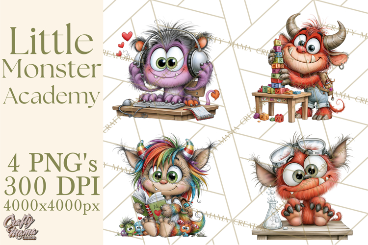 Little Monster Academy Clip Art PNG