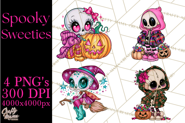 Cute Halloween Skeleton Clipart PNG, Creepy Cute Fall Decor