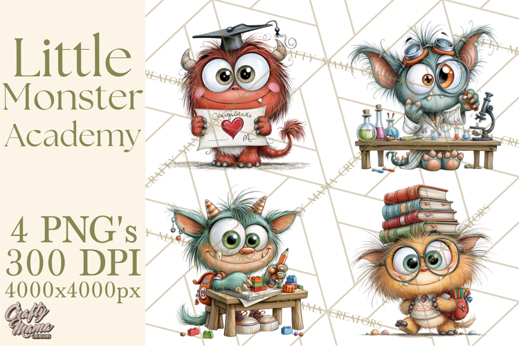 Little Monster Academy Clip Art PNG