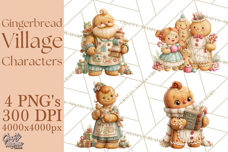 Gingerbread Village Characters PNG Clipart example image 1