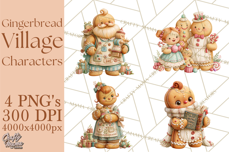 Gingerbread Village Characters PNG Clipart