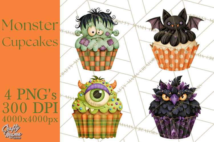 Halloween Monster Cupcake Clipart Png, Halloween Sweets
