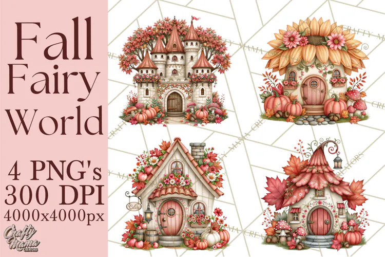 Enchanted Autumn Fairy World PNG, Fall Fairies