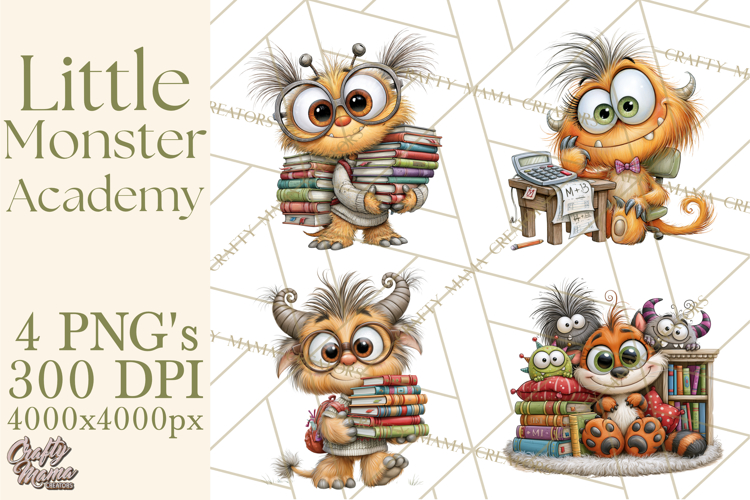 Little Monster Academy Clip Art PNG