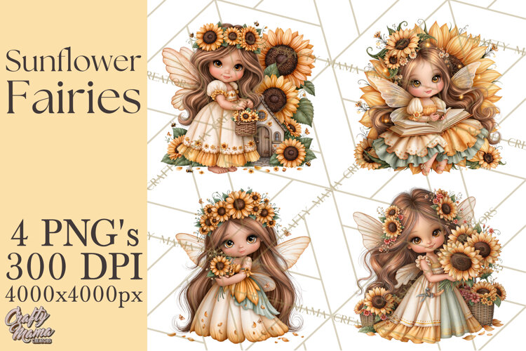 Sunflower Fairy World PNG, Fall Fairies example image 1