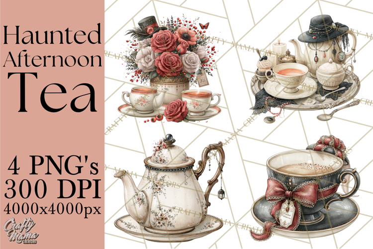 Haunted Afternoon Tea PNG Clipart, Gothic Tea Party