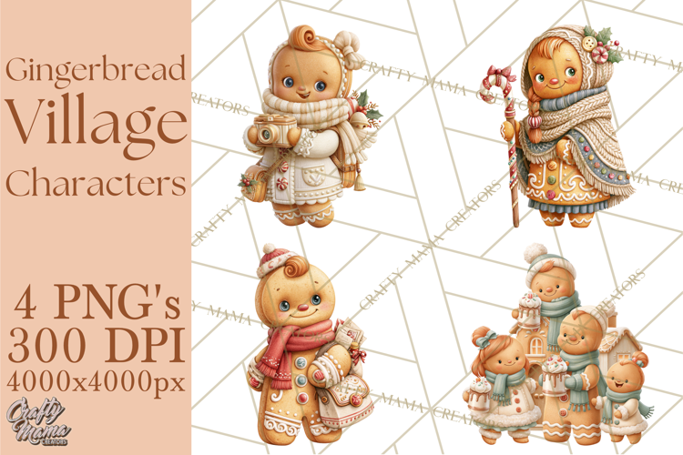 Gingerbread Village Characters PNG Clipart