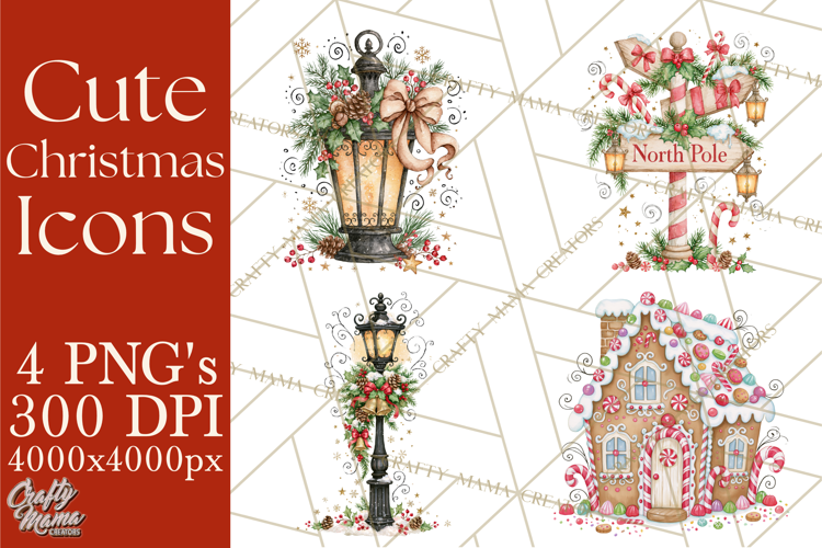 Christmas Characters Watercolor PNG Clipart