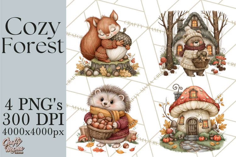 Sweater Weather Woodland Animals PNG