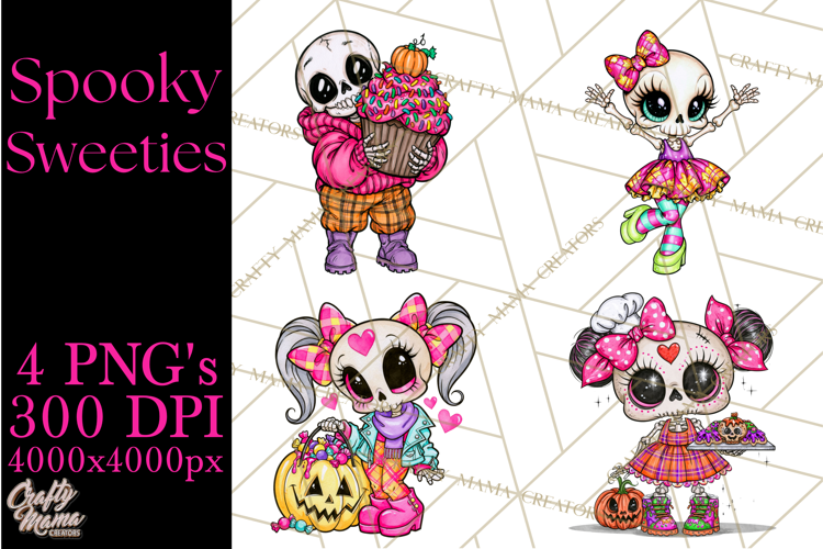 Cute Halloween Skeleton Clipart PNG, Creepy Cute Fall Decor