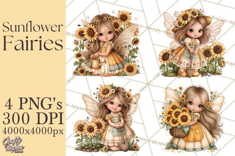Sunflower Fairy World PNG, Fall Fairies example image 1