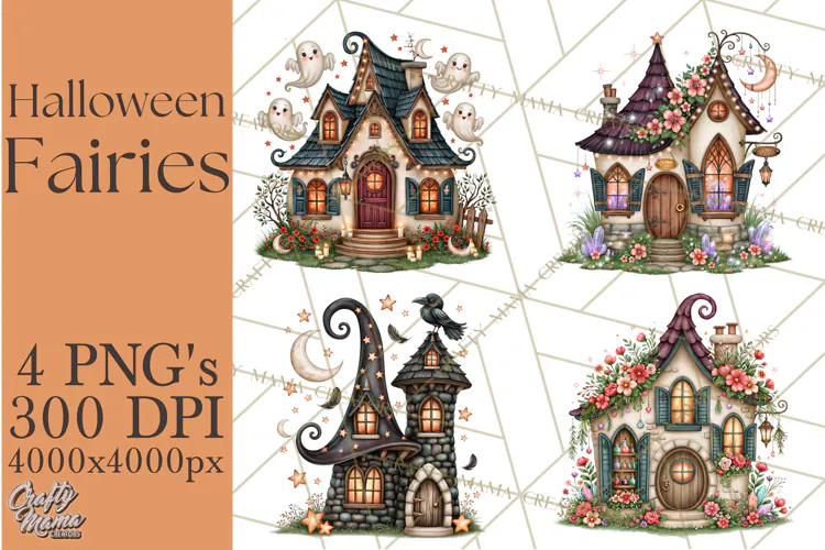 Midnight Halloween Fairy World PNG, Fall Fairies