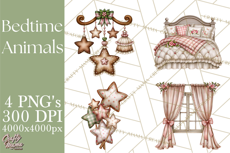 Winter Bedtime Animals Printable Clipart PNG