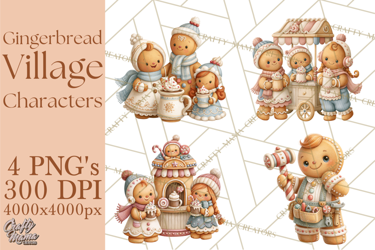 Gingerbread Village Characters PNG Clipart