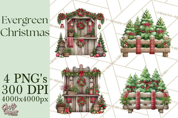 Christmas Tree Farm PNG Clipart, Santa & Elf Characters