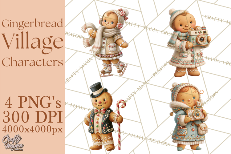 Gingerbread Village Characters PNG Clipart