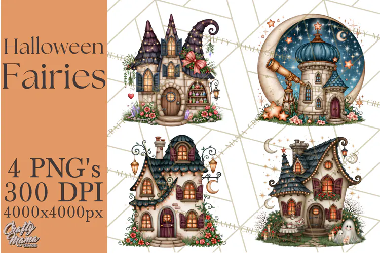 Midnight Halloween Fairy World PNG, Fall Fairies